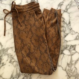 Alberto Makali Snakeskin Studded Pants